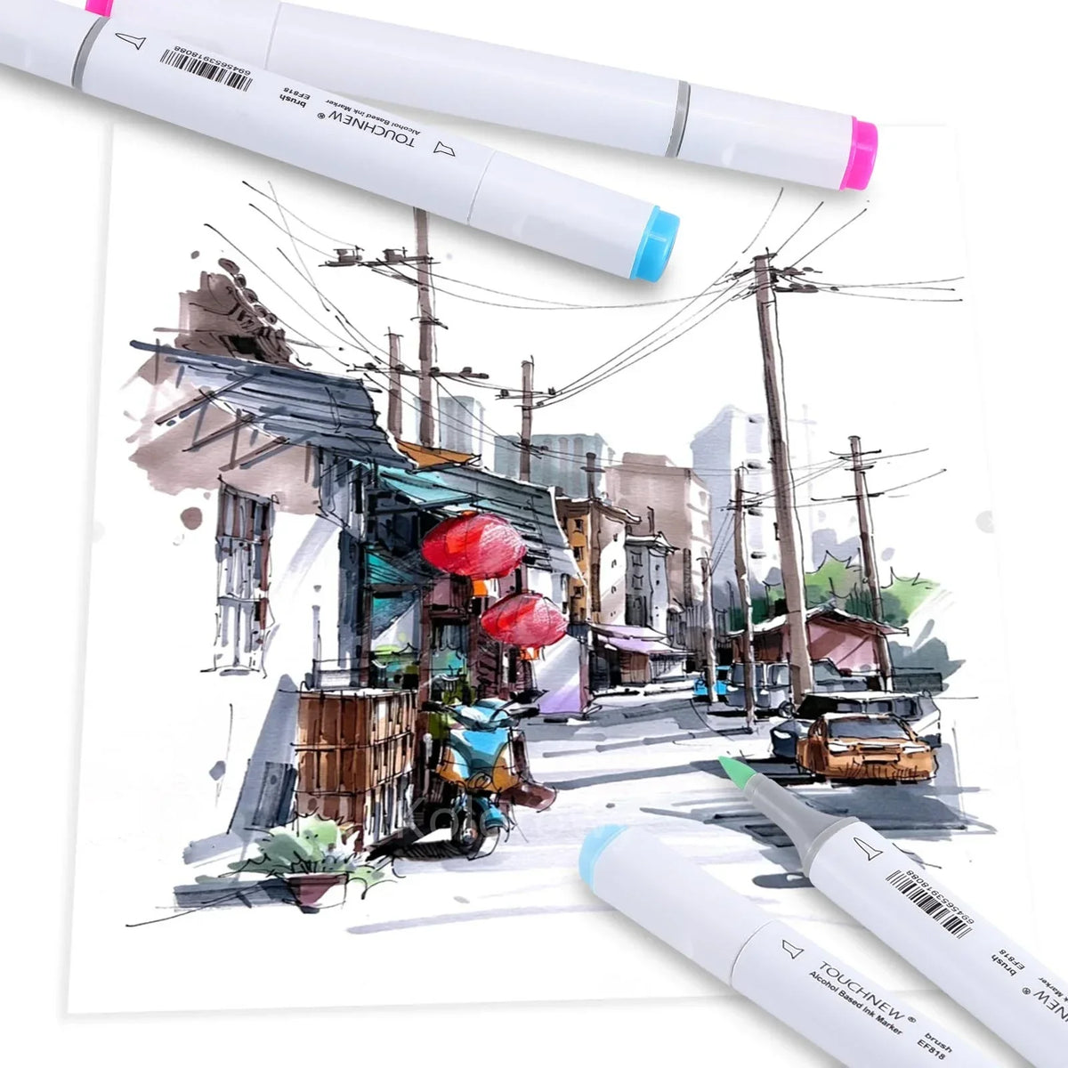 Touchnew Alcohol Markers Soft Brush Tip Brush Markers