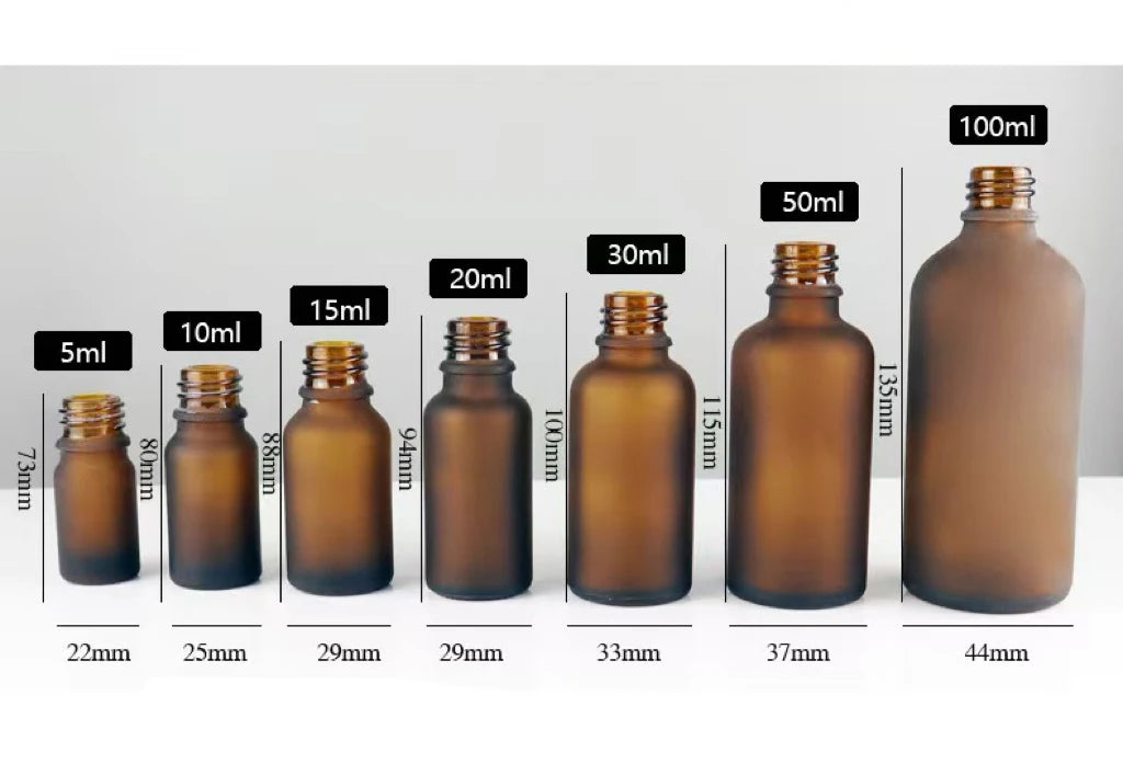 20/50 Pieces 20ml 30ml Frosted Amber Glass Dropper