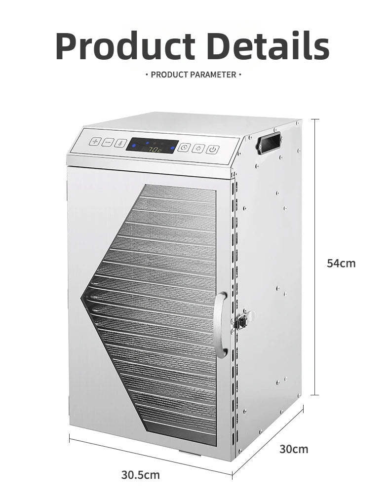 18-Tier Commercial Food Dehydrator Heavy-Duty Dryer Meat Fruits