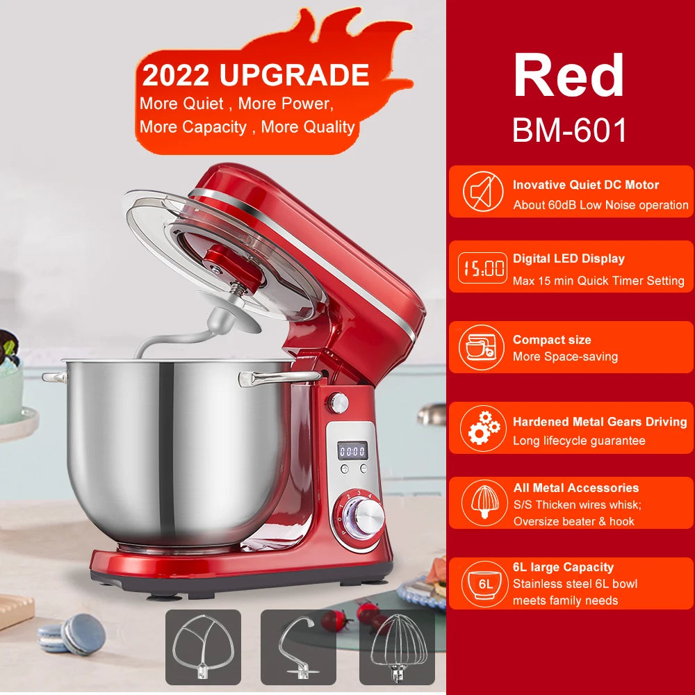 Biolomix Food Stand Mixer Blender Quiet Motor Cream