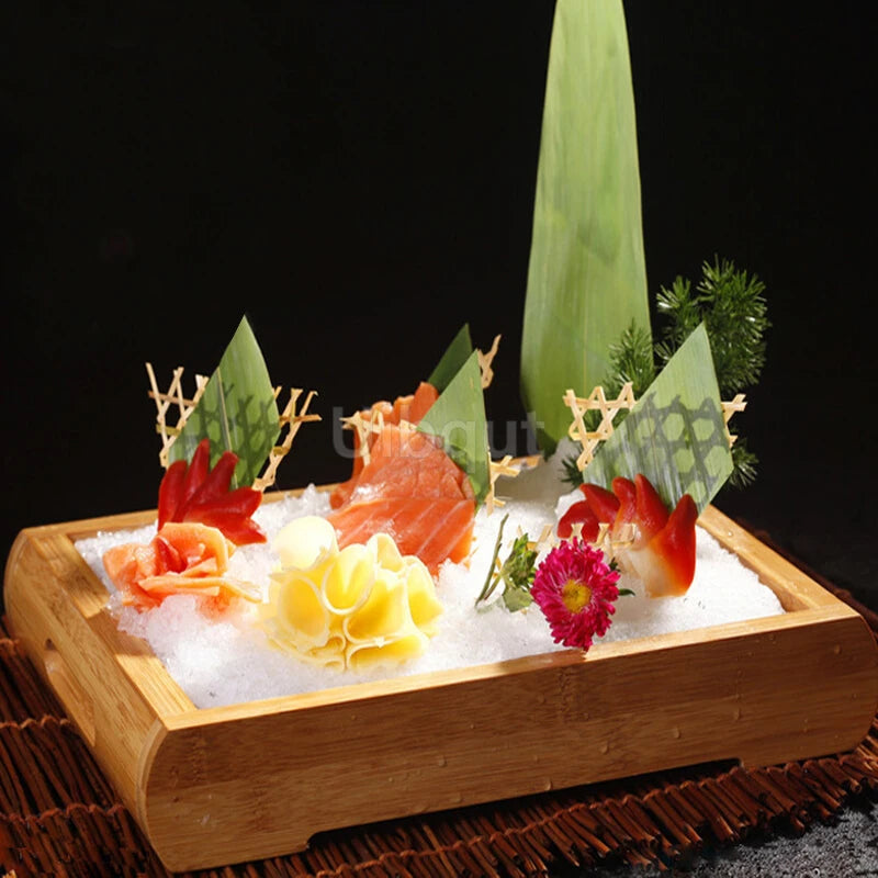 Japanese Cuisine Wooden Sashimi Sushi Box Lid Fish
