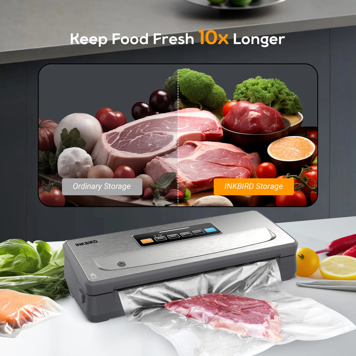 Inkbird Cordless Vacuum Sealer Machine Ink-Vs06 Vacuum Packing