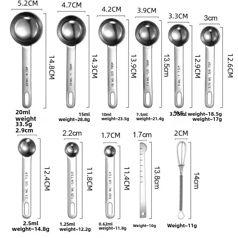 Stainless Steel Measuring Spoon 4/6/7/8 Scale Measuring Ruler