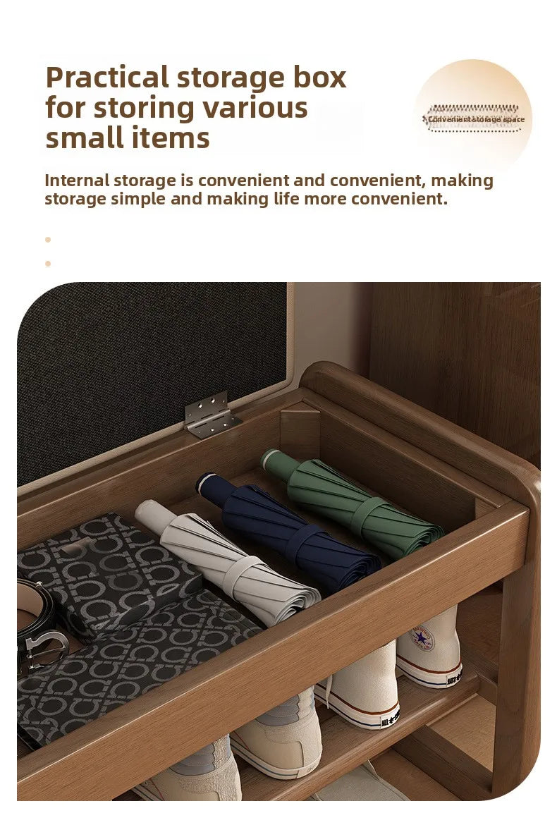 Solid Wood Storage Shoe Exchange Stool Solid Wood