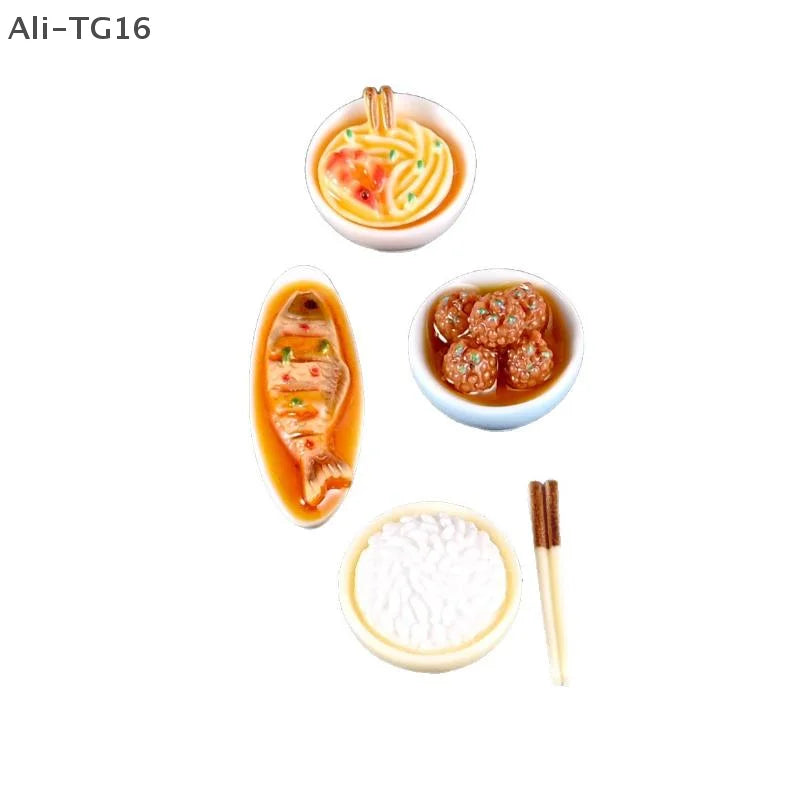 1/12 Dollhouse Miniature Chinese Dishes Food Models Dollhouse