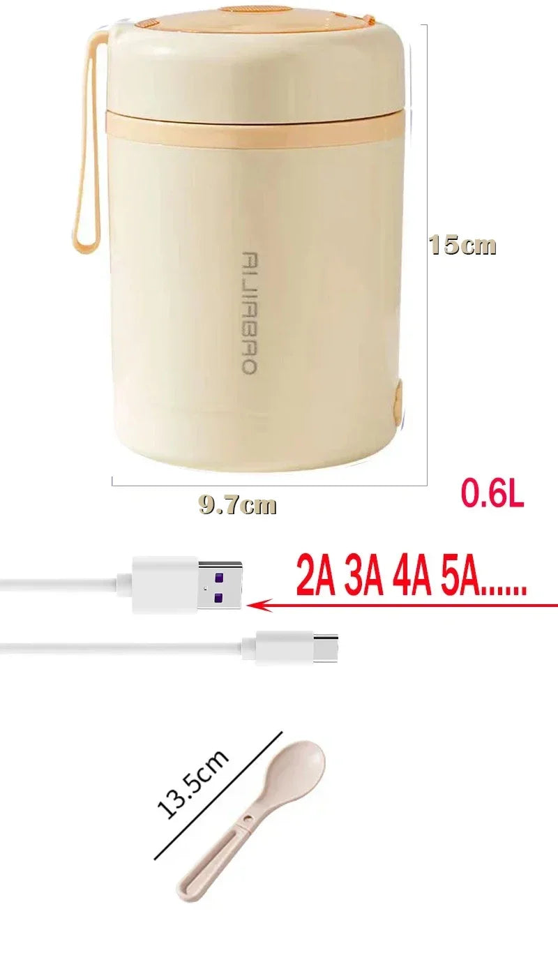 Plug-In Heated Lunch Box Constant Temperature Breakfast Cup