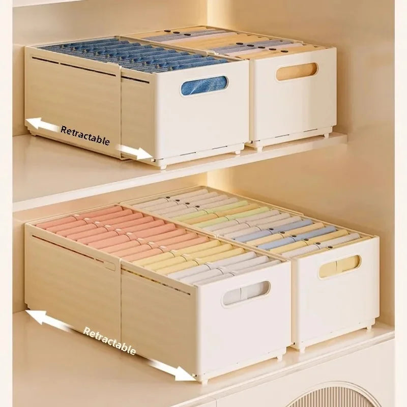 Adjustable Clothes Storage Box Closet Organizer Categorized