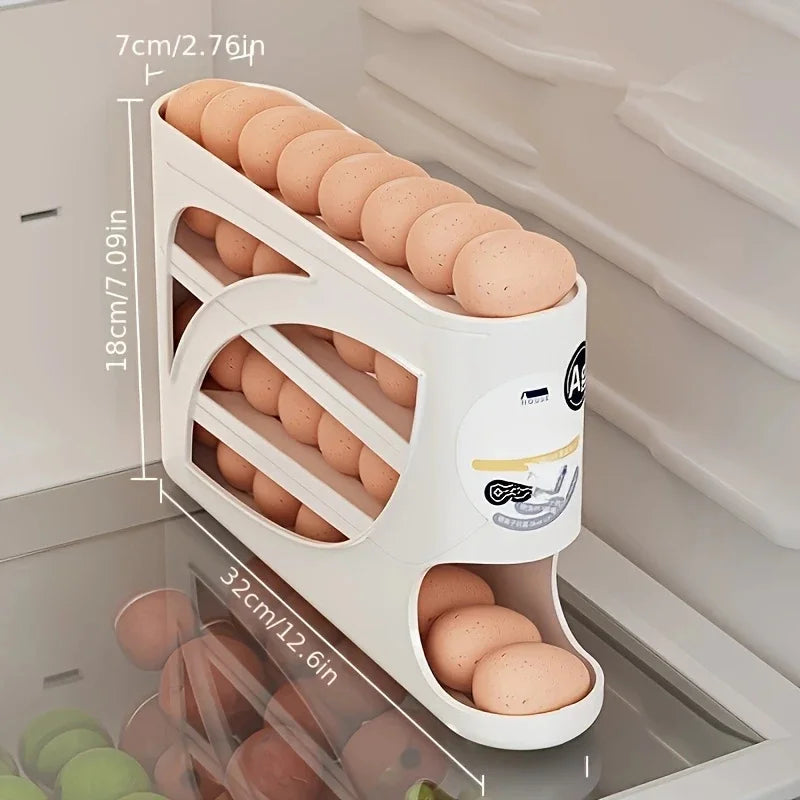 2-3 Tier Rolling Egg Storage Container Refrigerator Holds
