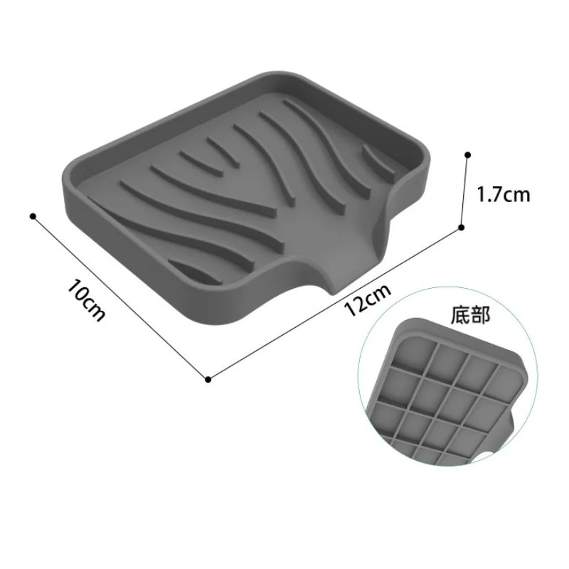 1pcs Sink Silicone Tray Drain Soap Sponge Storage