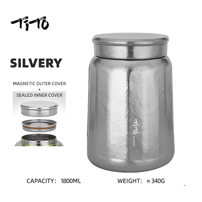 Tito Titanium Pure Titanium Tea Jar Large Storage