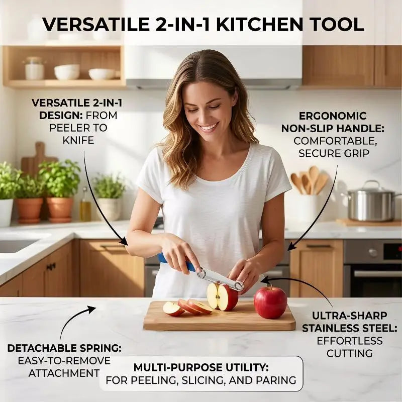 In Stainless Steel Vegetable Fruit Peeler Adjustable Slicing