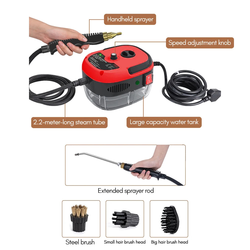 1500w Handheld Steam Cleaner High Temperature Pressurized Steam