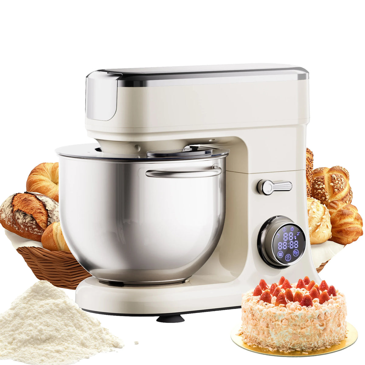 Biolomix 7l Food Mixers Baking 1200w Dc Motor