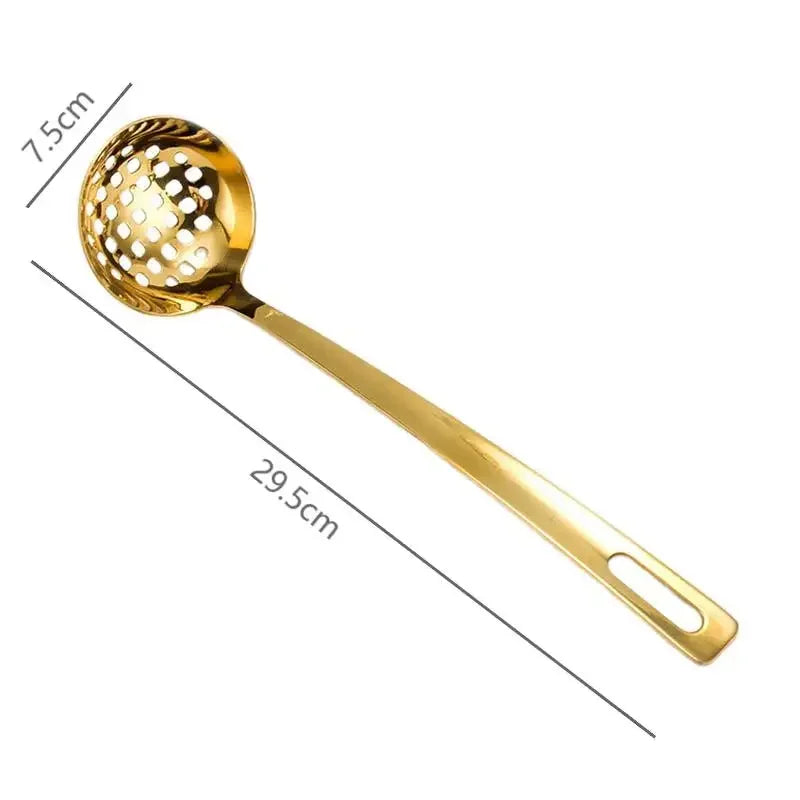 Stainless Steel Tableware Golden Pot Colander Bbq Grilling