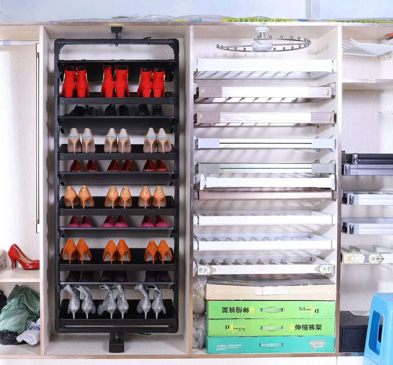 Shoe Rack 360 Rotating Height Adjustable Aluminum Alloy