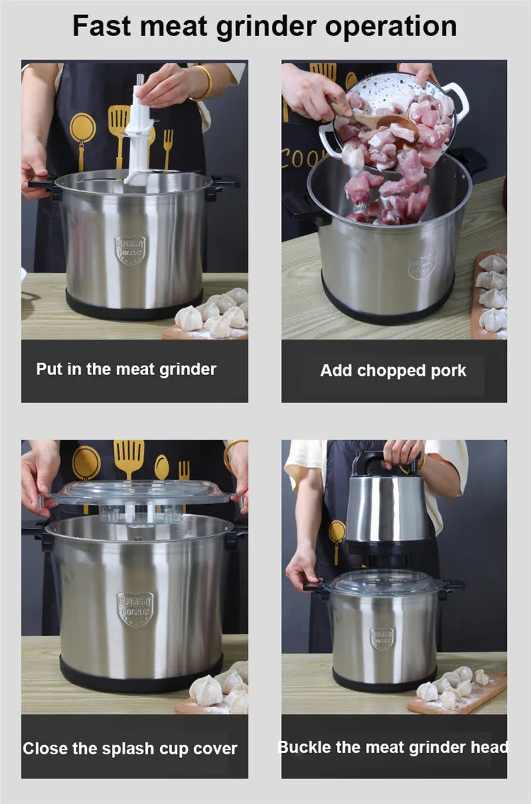 220v 12l 10l 6l Electric Meat Grinder Chopper