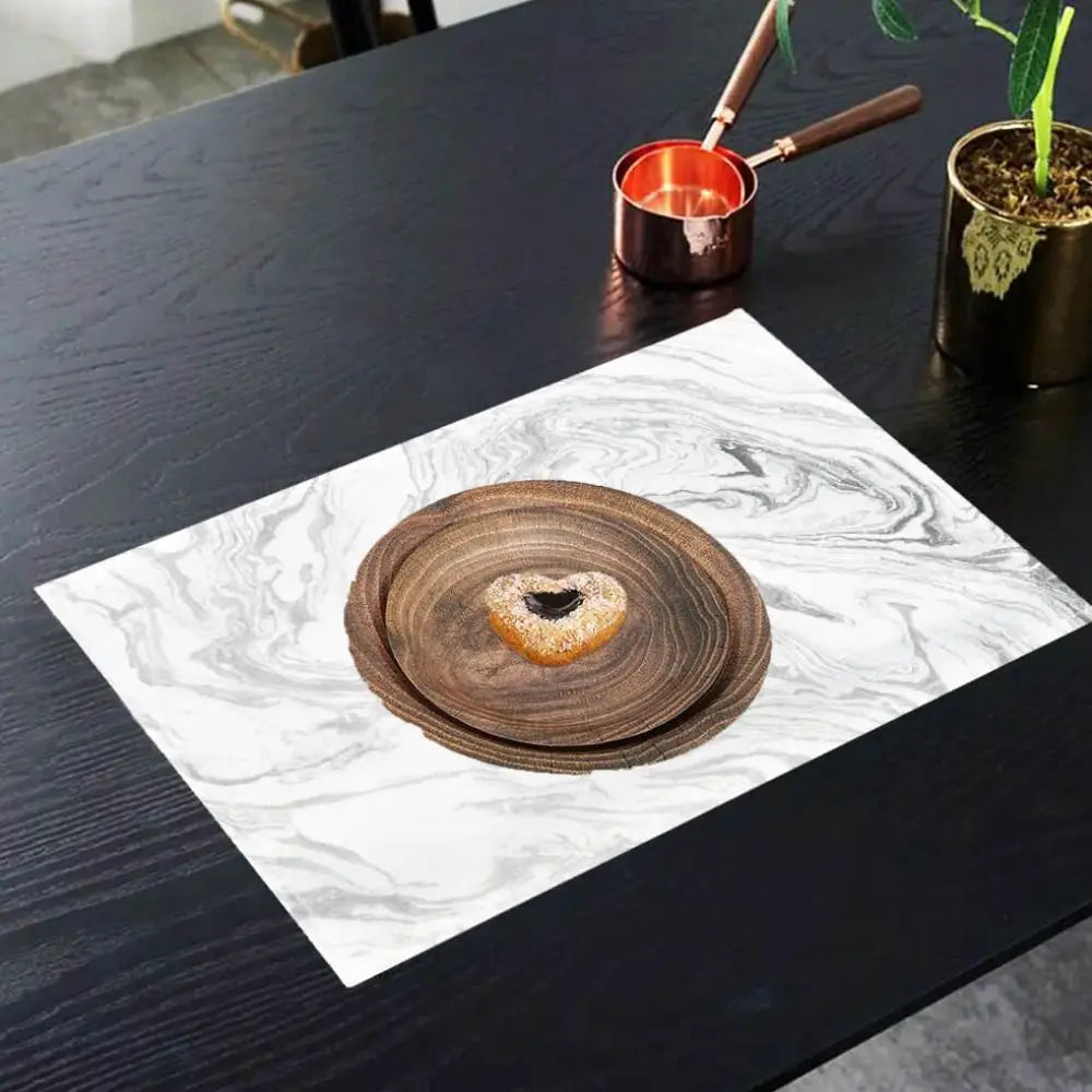 10pcs 7/9 Inch Imitation Wood Grain Disposable Plate