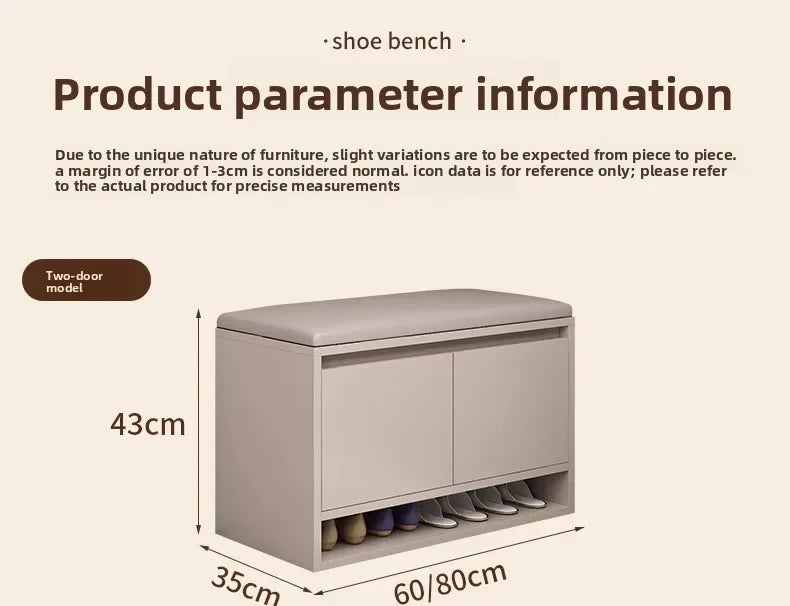 Shoe Storage Bench Cushion Seat Entryway Shoe Cabinet