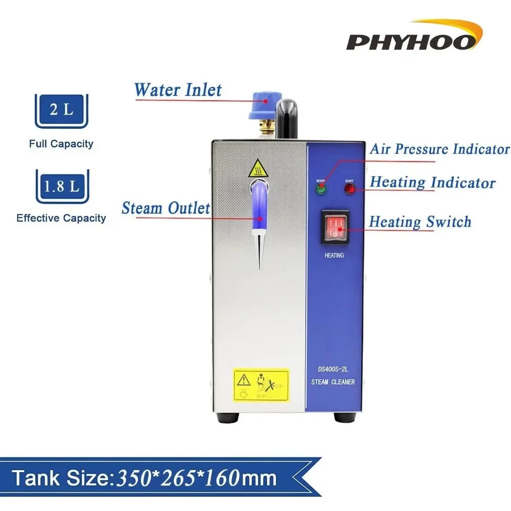Phyhoo 2l Stainless Steel Jewelry Steam Cleaner Gem