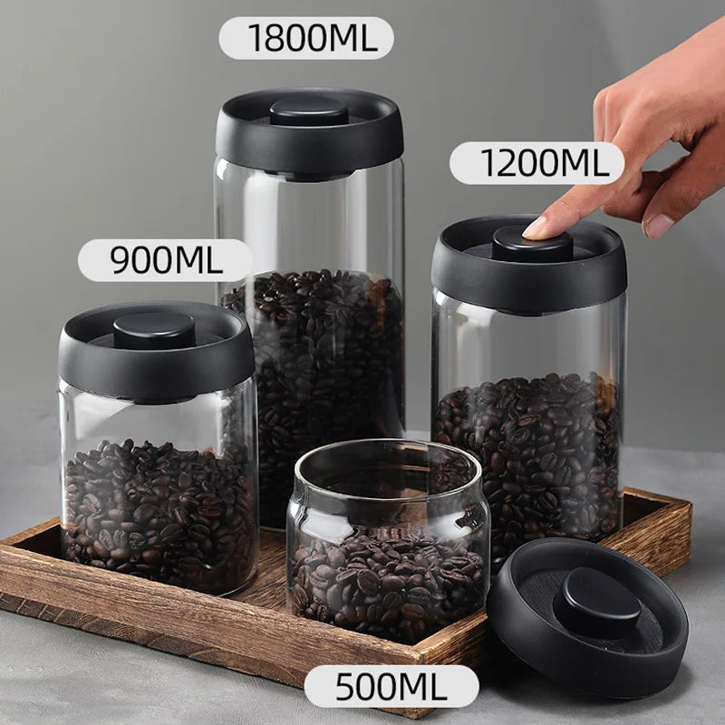 Vacuum Sealed Tank Coffee Bean Glass Sealed Jar