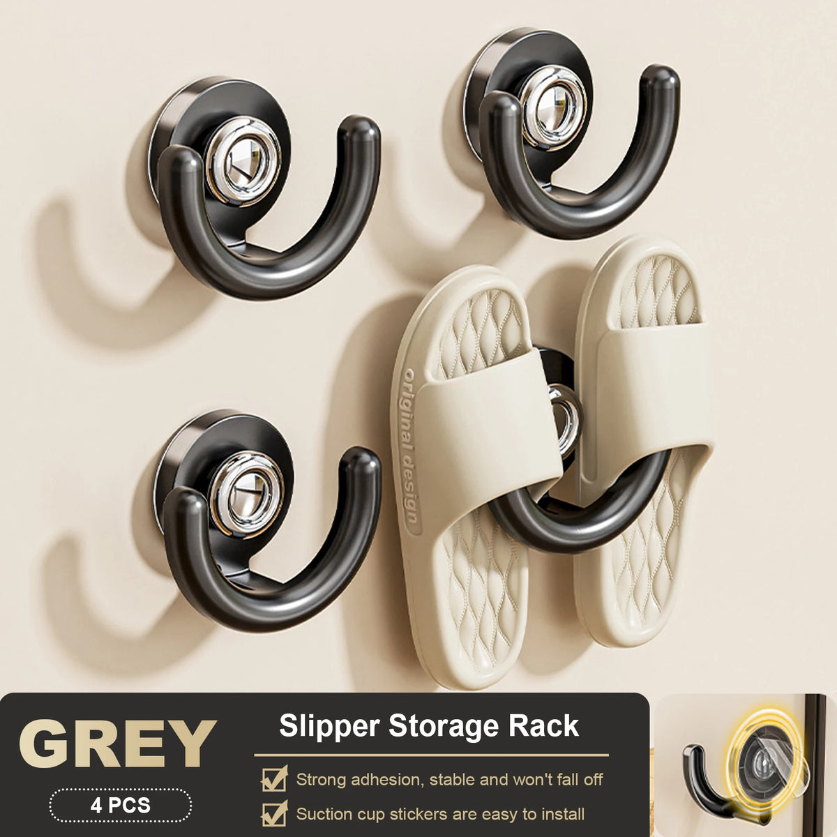 Slippers Rack No Punching Bathroom Simple Slipper Hook