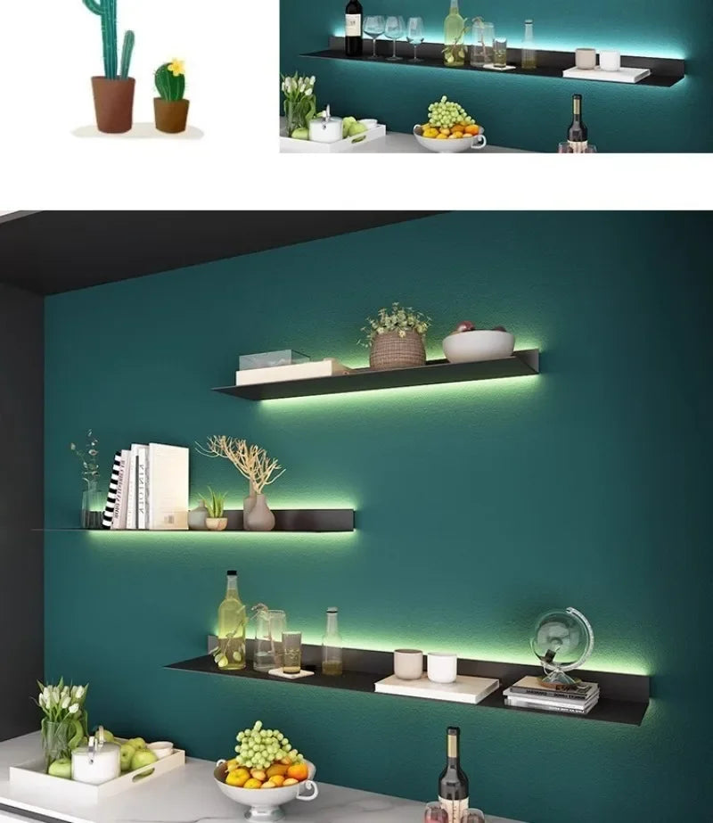 Iron Floating Wall Shelf Storage Organizer Shelves Bathroom