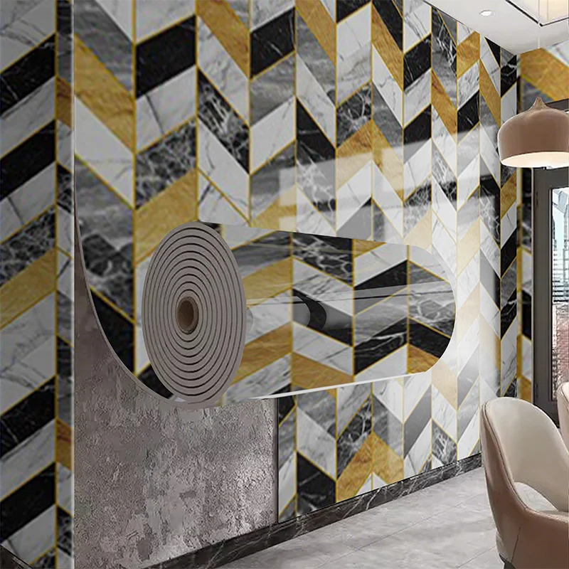 Self Adhesive Marble Wallpaper Pvc Waterproof Stain Resistant