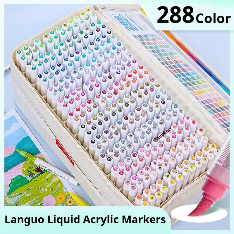 96/192/240/288 Colors Direct Liquid Acrylic Paint Pens Brush