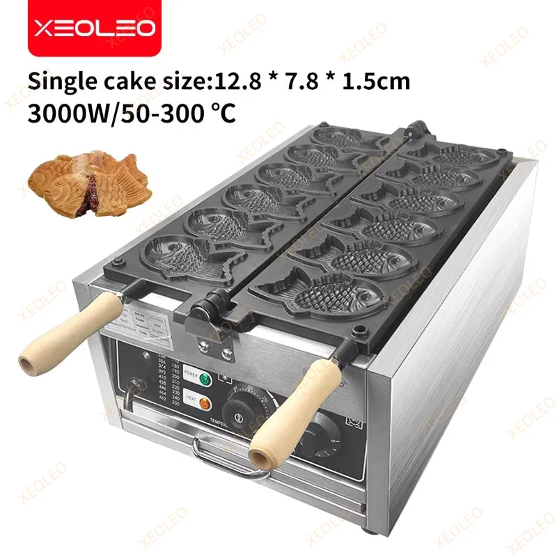 Xeoleo Taiyaki Maker Fish Waffle Machine Fish Cake