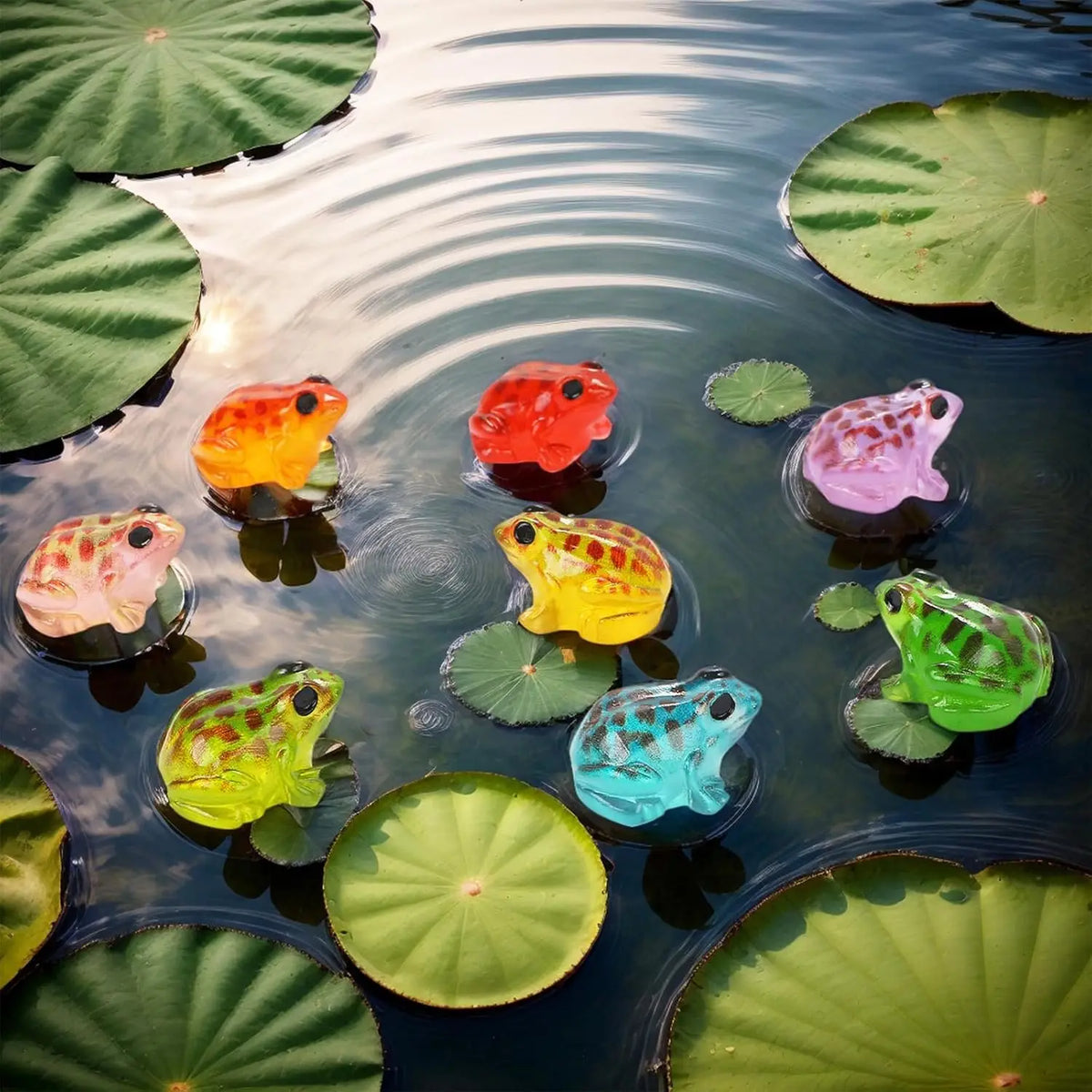 10/20pcs Luminous Mini Resin Frogs Figurines Glow In