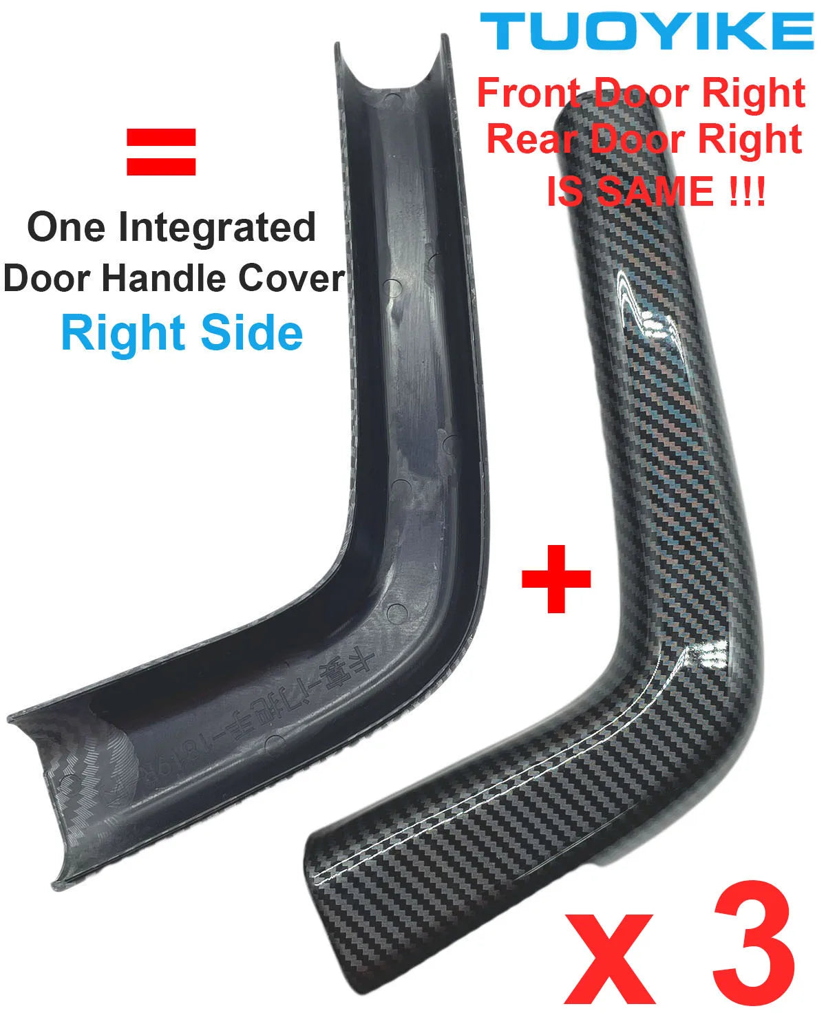 Car Abs Carbon Fiber Interior Door Pull Handle