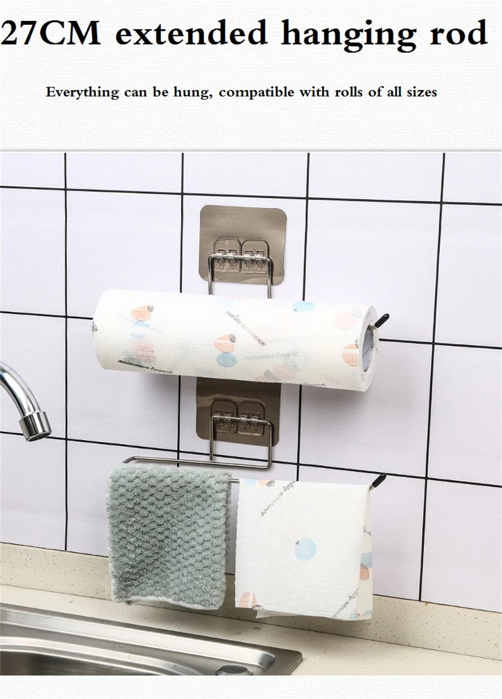 Hanging Paper Roll Towel Holder Bathroom Toilet Storage