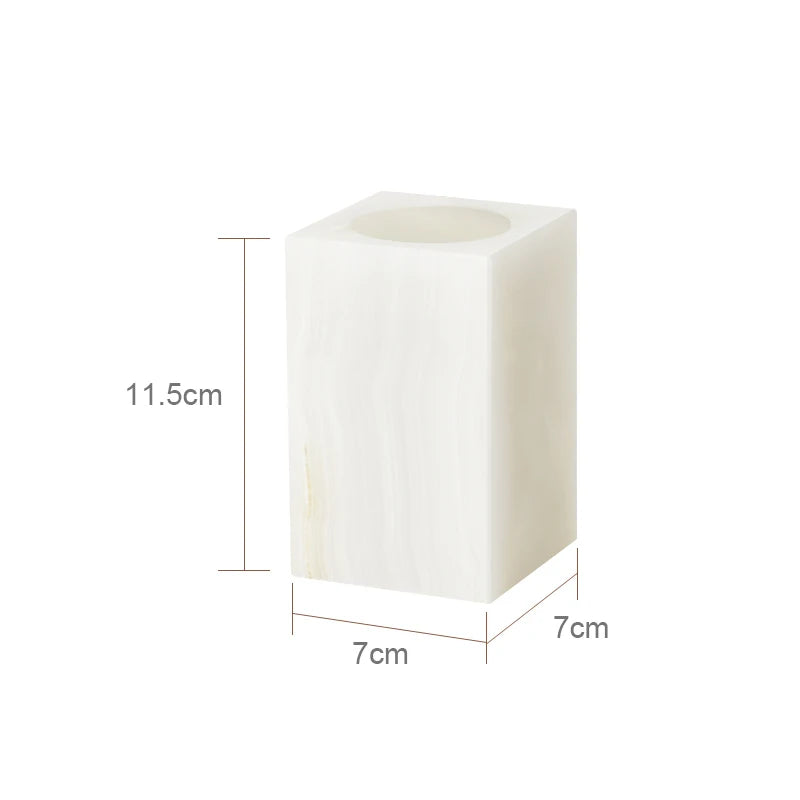 White Onyx Natural Marble Bathroom Luxury Soap Dispenser