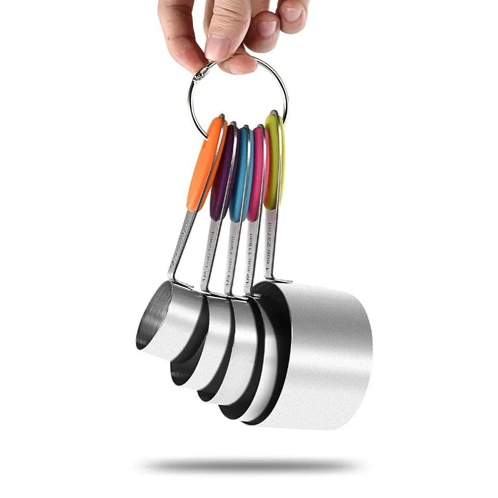 5/10pcs Stainless Steel Measuring Cups Spoons Baking Cake