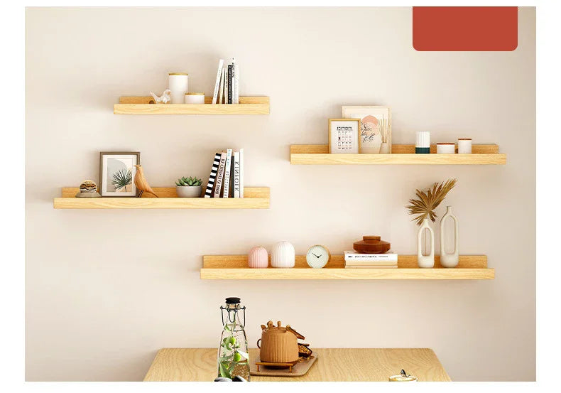 Wooden Floating Shelf Wall Mounted U-Shaped Shelf Display