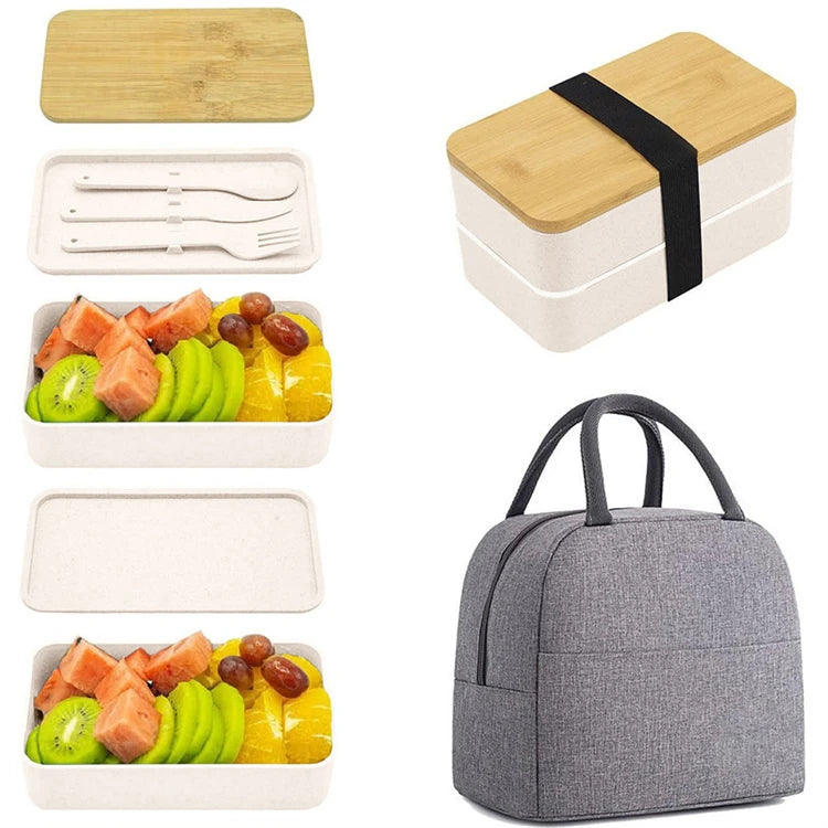 Stackable Bento Box Utensils 1200ml All-In-One Meal Prep