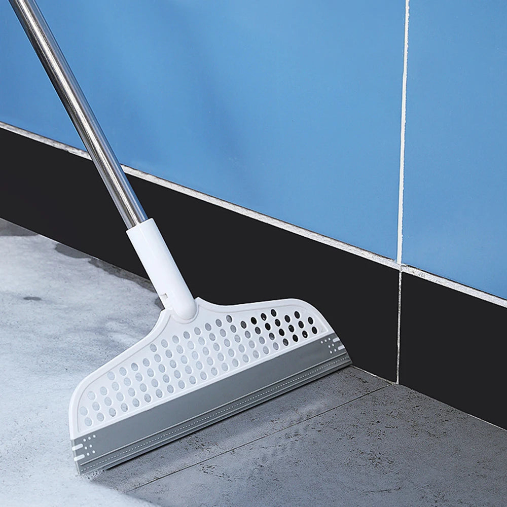 Silicone Floor Scraper Broom - Non-Stick Hair &