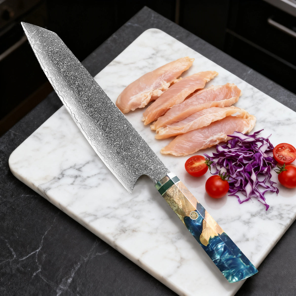 67 Layer Damascus Steel Kiritsuke Knife Meat Chef