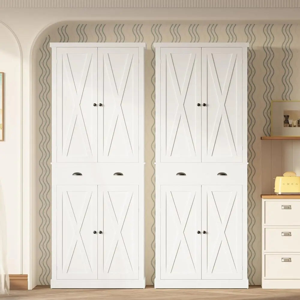 Ironck Pantry Storage Cabinet 83 Barn Doors Drawer