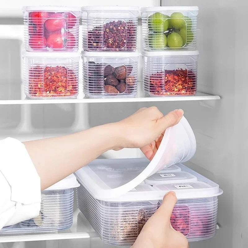 Food Storage Container Grids Vegetable Fruit Fresh-Keeping Box