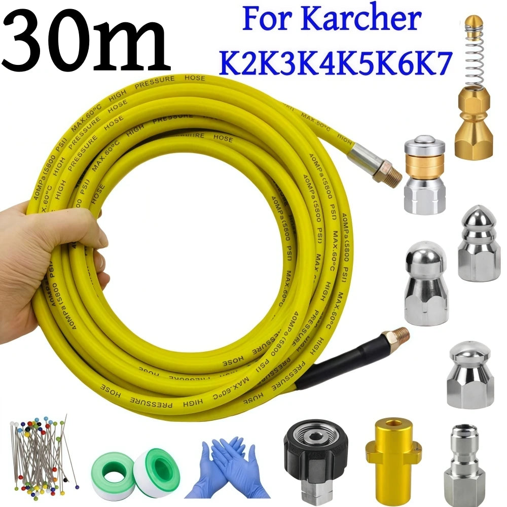 50m Pressure Washer Sewer Jetter Kit 5800psi Sewer