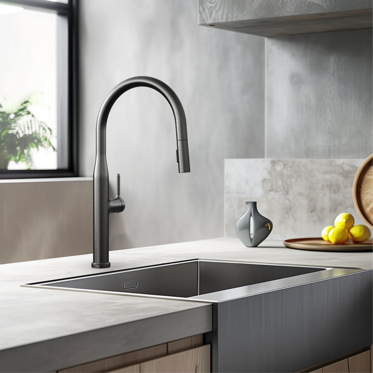 Luxury Brushed Gold Brass Pull Out Faucet Ceramic