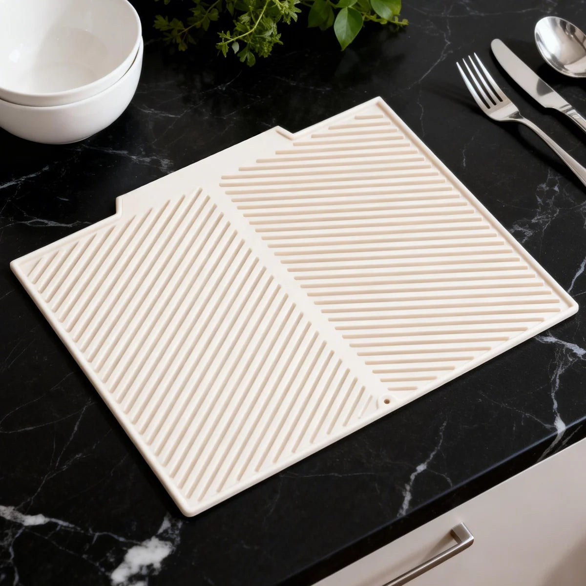 Leeseph 1pc Silicone Dish Drying Mat Collapsible Quick-Drying