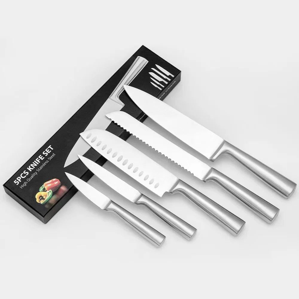 5-Piece Knife Stainless Steel Sharp Chefs Peeler Suitable
