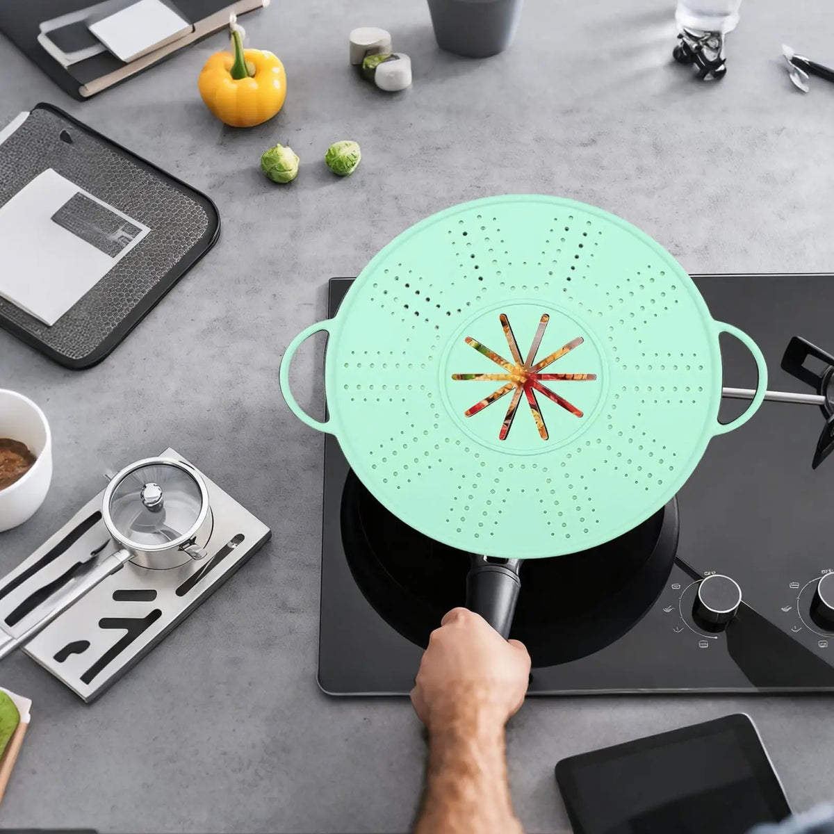 Splash Guard Frying Pan Foldable Splash Guard Dishwasher