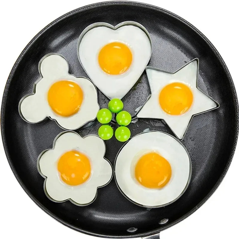 5pcs Stainless Steel Fried Egg Mold Heart Pancake