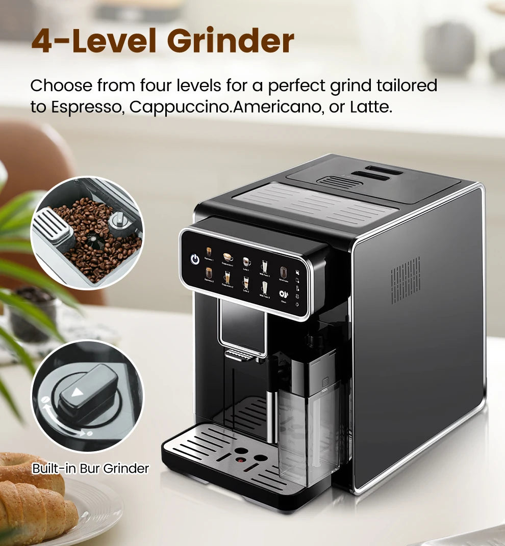 Mcilpoog Am7203 Automatic Espresso Machine Built-In Milk Frother