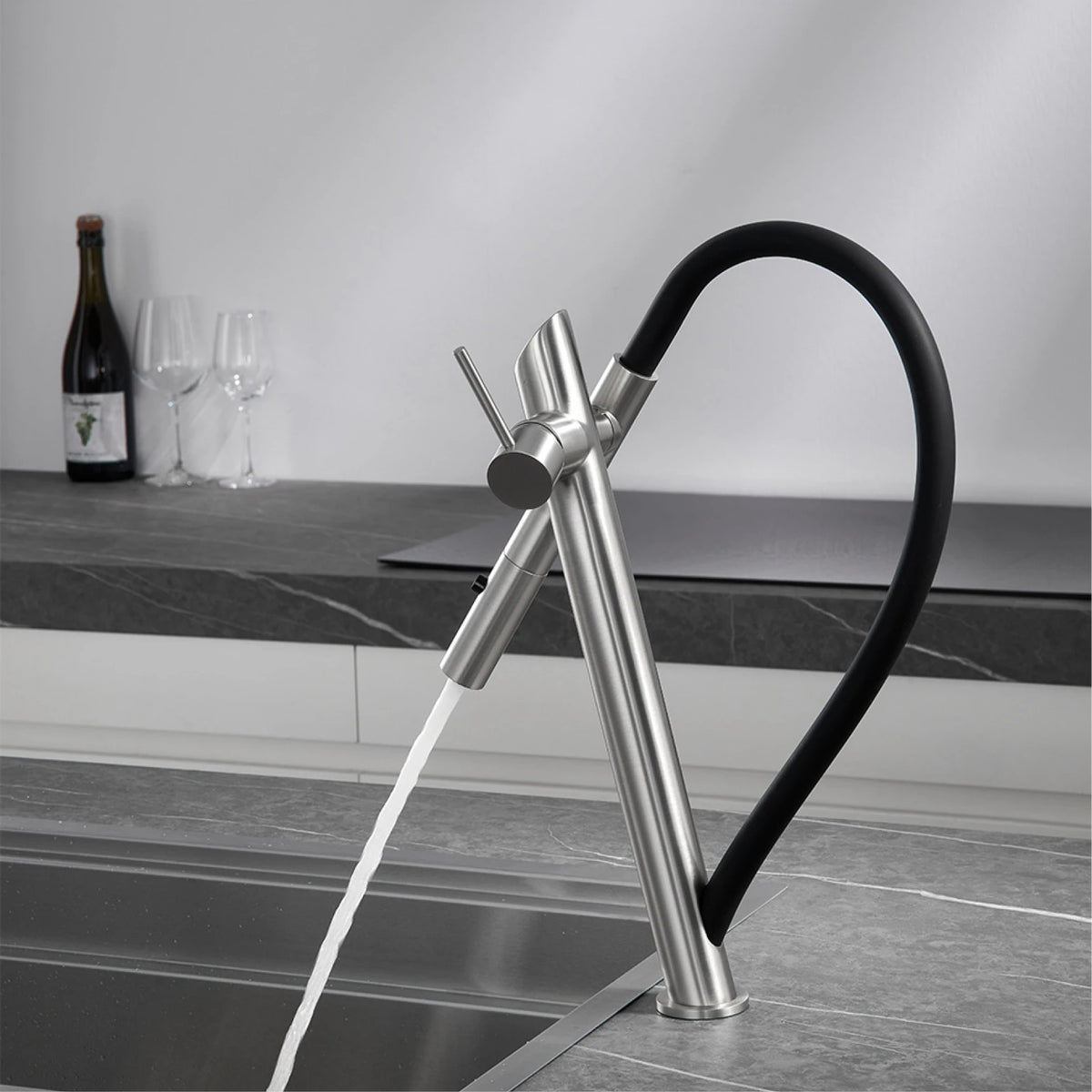 Aitana Luxury Brass Black Faucet Pull-Out Design Dual