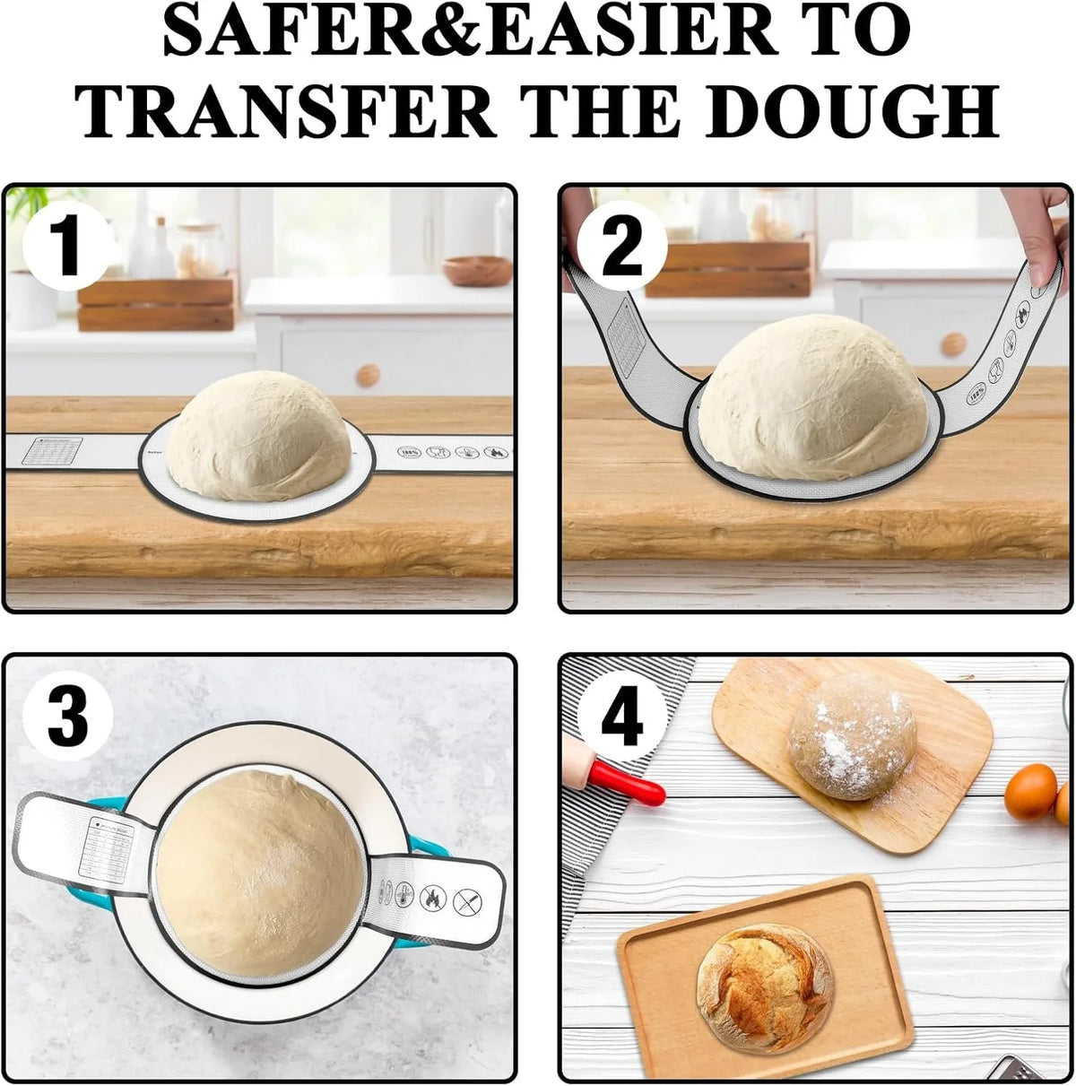 Silicone Baking Mat Long Handles Kneading Pad Dough