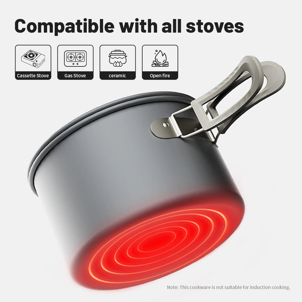 Naturehike Camping Cookware Kit Outdoor Frying Pan Kettle